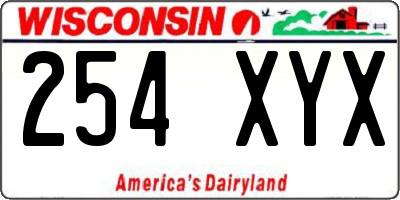 WI license plate 254XYX