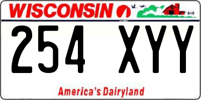 WI license plate 254XYY