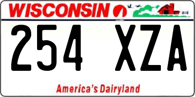 WI license plate 254XZA