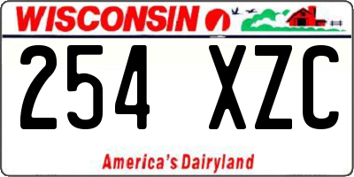 WI license plate 254XZC