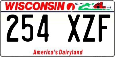 WI license plate 254XZF