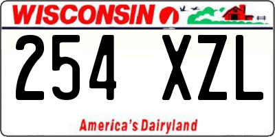 WI license plate 254XZL