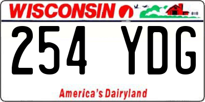 WI license plate 254YDG