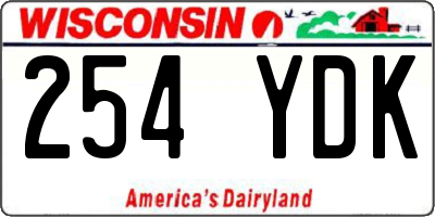 WI license plate 254YDK