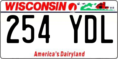 WI license plate 254YDL