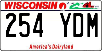 WI license plate 254YDM