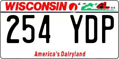 WI license plate 254YDP