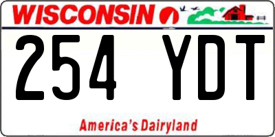 WI license plate 254YDT