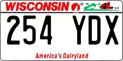 WI license plate 254YDX
