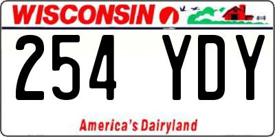 WI license plate 254YDY