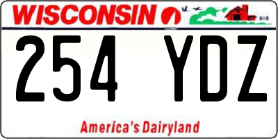 WI license plate 254YDZ