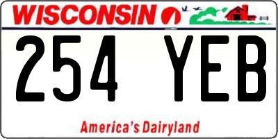 WI license plate 254YEB