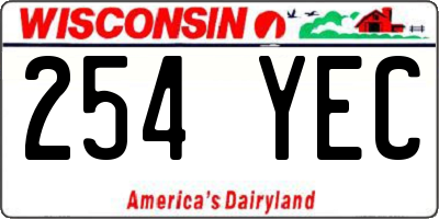 WI license plate 254YEC