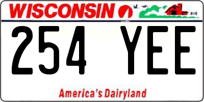 WI license plate 254YEE