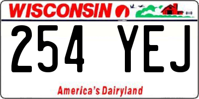 WI license plate 254YEJ
