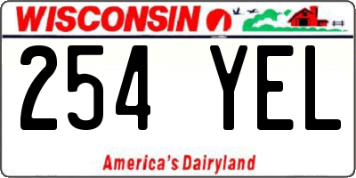 WI license plate 254YEL