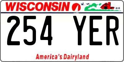 WI license plate 254YER