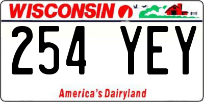 WI license plate 254YEY