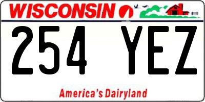 WI license plate 254YEZ