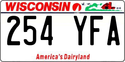 WI license plate 254YFA