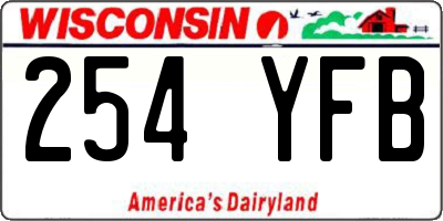 WI license plate 254YFB