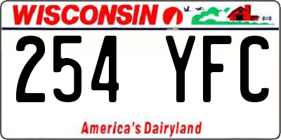 WI license plate 254YFC