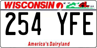 WI license plate 254YFE