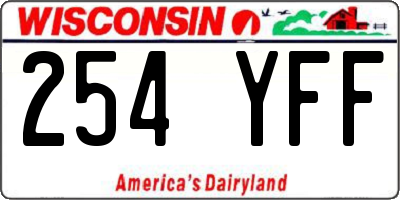 WI license plate 254YFF