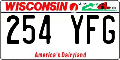 WI license plate 254YFG
