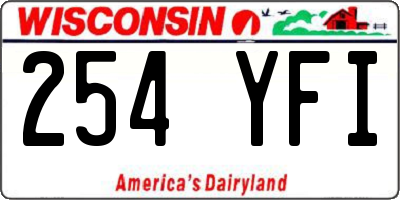 WI license plate 254YFI