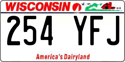 WI license plate 254YFJ