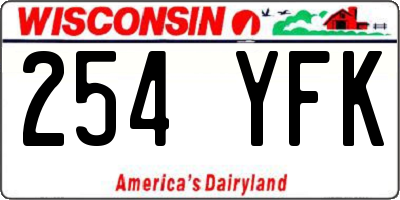WI license plate 254YFK