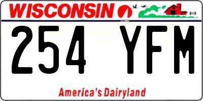 WI license plate 254YFM