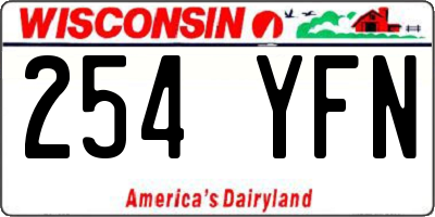 WI license plate 254YFN