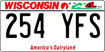 WI license plate 254YFS