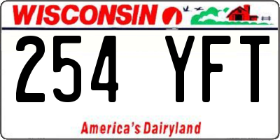 WI license plate 254YFT