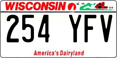 WI license plate 254YFV