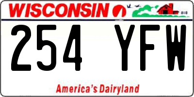WI license plate 254YFW