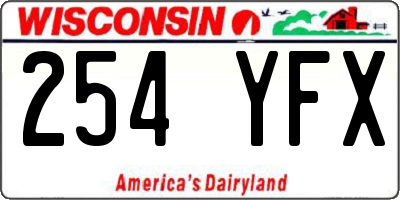 WI license plate 254YFX