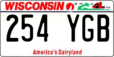 WI license plate 254YGB