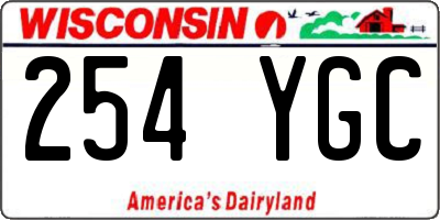 WI license plate 254YGC