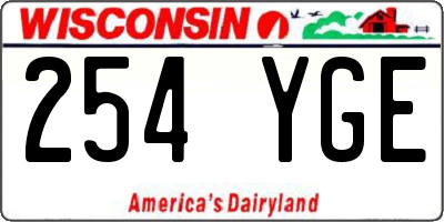 WI license plate 254YGE