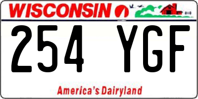 WI license plate 254YGF
