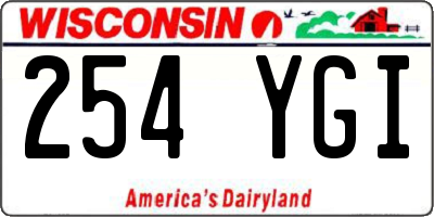 WI license plate 254YGI
