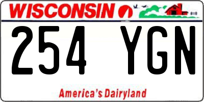 WI license plate 254YGN