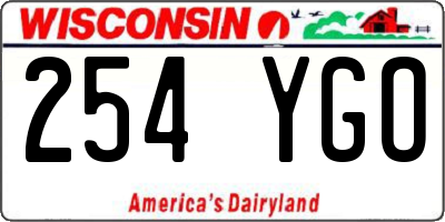 WI license plate 254YGO