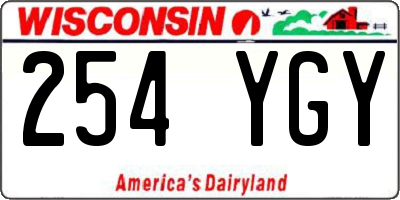 WI license plate 254YGY