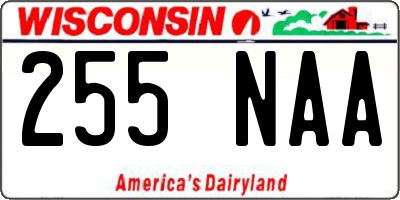 WI license plate 255NAA