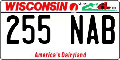 WI license plate 255NAB