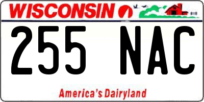WI license plate 255NAC